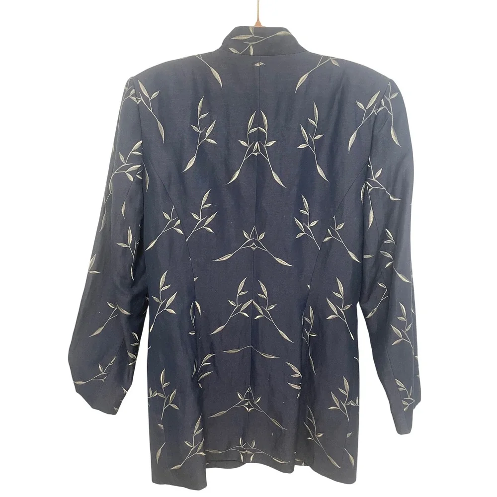 Blazer and Crop Top Set Silk Linen Embroidered Gruppo Americano 1990s